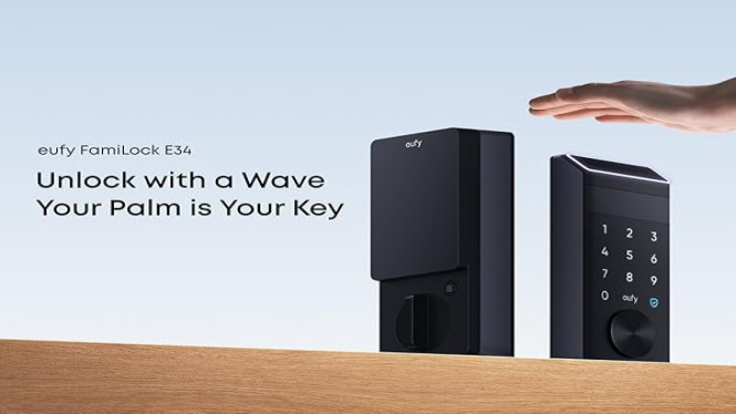 Anker Rilis Eufy FamiLock E34, Teknologi Pengenalan Vena Telapak Tangan, Pengamanan Tambahan yang Menyeluruh, Kode Sandi dengan Proteksi Anti-Intip, Daya Ganda: Tahan Lama dan Siaga, Konektivitas Modern dengan Dukungan Matter, Tangguh, Aman, dan Cocok untuk Segala Kondisi, Pemasangan Mudah dan Kompatibilitas Luas, Persaingan Semakin Ketat di Pasar Kunci Pintar