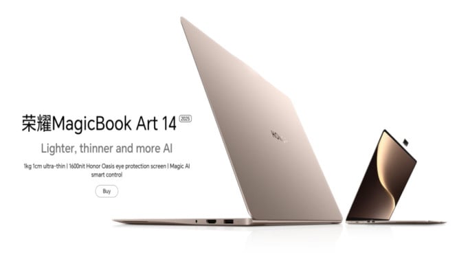 HONOR MagicBook Art 14 (2025): Laptop Super Ringan, Desain Tipis dengan Material Premium, Layar OLED Tajam untuk Kebutuhan Profesional, Performa Kencang Berkat Intel Ultra Series, Sistem Pendinginan Canggih, Suara Tetap Hening, Baterai Tahan Lama dan Pengisian Cepat, Kamera Privasi, Audio Mewah, dan Keyboard Ergonomis, Konektivitas Modern dan Lengkap, Fitur AI yang Bikin Kerja Lebih Cerdas, Harga dan Ketersediaan