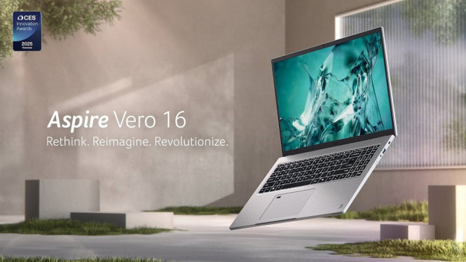 Acer Aspire Vero 16, Desain Ramah Lingkungan, Tanpa Cat dan Tetap Stylish, Layar IPS Luas dan Tajam dengan 100% sRGB, Performa Kencang Berkat Intel® Core™ Ultra 7 + Intel Arc™, Tahan Baterai Seharian &amp; Dilengkapi Fast Charging, Webcam Canggih untuk Era Hybrid, Acer Sense: Kontrol Sistem Lebih Mudah, Ramah Lingkungan, Ramah Dompet