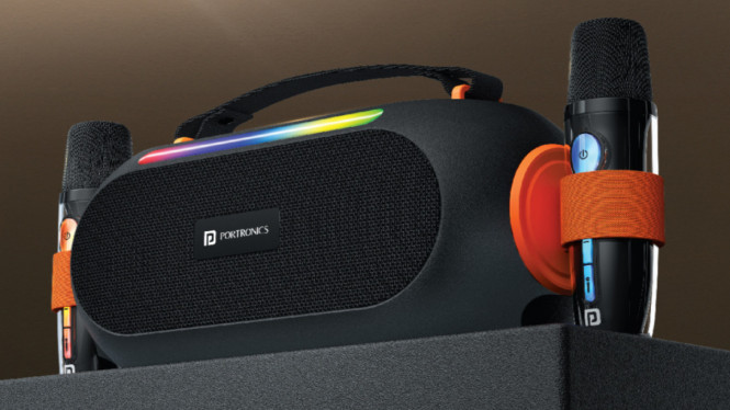 Portronics Apollo 20 Resmi Dirilis, Desain Portabel dan Tahan Cipratan Air, Performa Audio 25W dan Radiator Bass Ganda, Fitur Karaoke dengan Mikrofon Ganda, Lampu LED RGB yang Menyala Bersamaan dengan Musik, Konektivitas Modern dan Fleksibel, Varian Warna dan Garansi Resmi, Produk Lain dari Portronics