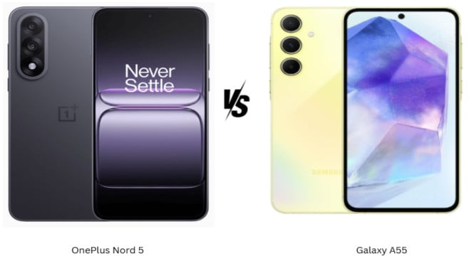OnePlus Nord 5 vs Samsung Galaxy A55, Desain dan Tampilan, Performa dan Spesifikasi, Kamera dan Kemampuan Foto, Harga dan Nilai