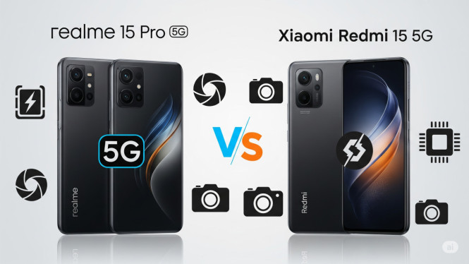 Komparasi Realme 15 Pro 5G vs Xiaomi Redmi 15 5G, Desain dan Dimensi: Realme Lebih Ramping dan Ringan, Layar: OLED vs LCD, Siapa Juaranya?, Performa: Realme Jauh Lebih Bertenaga, Kamera: Realme Punya Kamera Depan 50MP!, Baterai: Sama-Sama Tangguh, Tapi Realme Lebih Cepat, Audio dan Fitur Tambahan: Kelebihan Masing-Masing, Realme 15 Pro 5G Lebih Unggul Secara Keseluruhan, Spesifikasi Ringkas: Head-to-Head