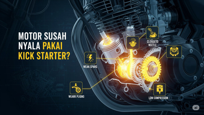Motor Susah Hidup Pakai Kick Starter, Pastikan Posisi Gigi dan Standar Benar, Periksa Kondisi Bahan Bakar, Cek Karburator atau Sistem Injeksi, Periksa Kondisi Busi, Perhatikan Tekanan Kompresi Mesin, Gunakan Teknik Kick Starter yang Tepat, Periksa Kondisi Oli Mesin, Waspadai Masalah pada Sistem Pengapian, Panduan Pengecekan Kick Starter Secara Bertahap