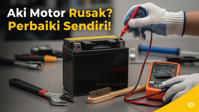 Memperbaiki Aki Motor Tanpa ke Bengkel, 1. Matikan Motor dan Lepaskan Aki, 2. Bersihkan Terminal Aki dari Karat, 3. Periksa Cairan Aki (Untuk Aki Basah), 4. Isi Ulang Aki dengan Charger, 5. Jump Start, Solusi Darurat Saat Terburu-buru, 6. Cek Tegangan Aki Menggunakan Multimeter, 7. Pasang Kembali Aki dan Lakukan Uji Coba