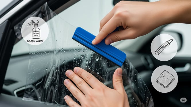 Pasang Kaca Film Mobil Sendiri, 1. Pilih Kaca Film yang Tepat, 2. Siapkan Alat yang Diperlukan, 3. Bersihkan Permukaan Kaca, 4. Semprot dengan Air Sabun, 5. Tempelkan Kaca Film, 6. Ratakan dengan Squeegee, 7. Potong Bagian yang Berlebih, 8. Biarkan Kering dengan Sempurna