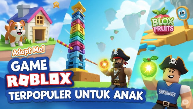 Game Roblox Paling Disukai Anak-Anak, Brookhaven ?RP, Adopt Me! ??, Tower of Hell ⛓️, Pet Simulator X ?, MeepCity ?, Blox Fruits ?⚔️, Natural Disaster Survival ?️, Piggy ??, Royale High ?, Murder Mystery 2 ?