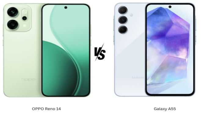 OPPO Reno 14 vs Samsung Galaxy A55, Desain dan Tampilan, Performa dan Spesifikasi, Harga dan Nilai, Rangkuman Akhir