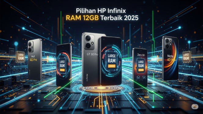 HP Infinix RAM 12GB Terbaik 2025, Infinix Hot 40 Pro 4G 12GB/256GB Horizon Gold, Infinix GT 30 Pro 5G NFC 12GB/512GB, Infinix Zero 30 5G 12GB/256GB, Infinix Note 40 Pro+ 5G 12GB/256GB Black, Infinix Note 30 Pro NFC 8GB/256GB, Rekomendasi Ringkas Sesuai Kebutuhan