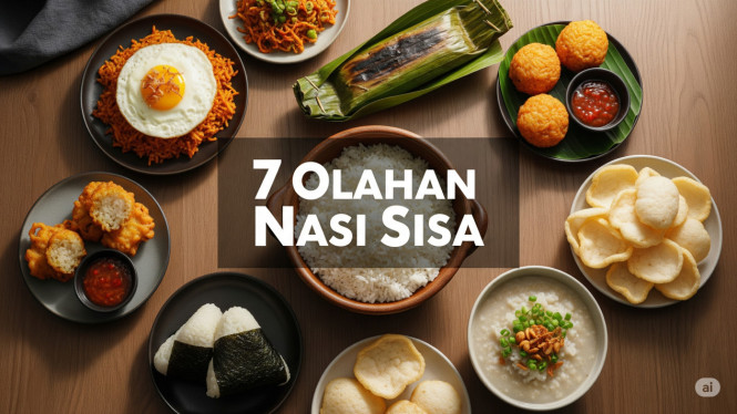 Hemat dan Hebat Memasak Nasi Sisa, 1. Nasi Goreng Sederhana, 2. Nasi Bakar, 3. Bola-Bola Nasi, 4. Cireng Nasi, 5. Kerupuk Nasi, 6. Nasi Kepal (Onigiri ala Jepang), 7. Bubur Nasi