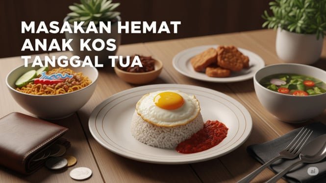 5 Menu Murah Meriah ala Anak Kos, 1. Nasi Telur Ceplok dengan Sambal Kecap, 2. Indomie Kreasi Extra, 3. Tumis Kangkung Bawang Putih, 4. Tempe Orek Manis Pedas, 5. Sop Sayur Ekonomis