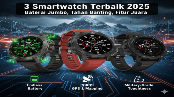 3 Smartwatch Tahan Banting dengan Fitur Olahraga