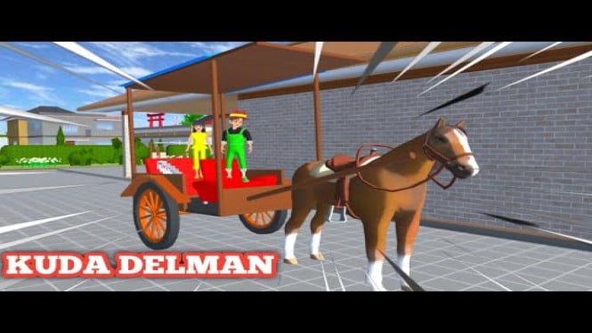 Naik Delman Wisata di Sakura School Simulator