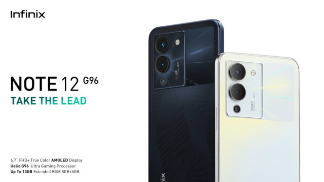 Infinix Note 12 G96, RAM 13 GB dan Chipset Helio G96 untuk Performa Maksimal, Fitur Dar-Link 2 Bikin Main Game Lebih Stabil, Desain Tipis dan Layar AMOLED Tajam, Kamera 50 MP dan Baterai Tahan Seharian, Fitur Lengkap untuk Kebutuhan Harian, Harga Terjangkau untuk Spesifikasi Menarik