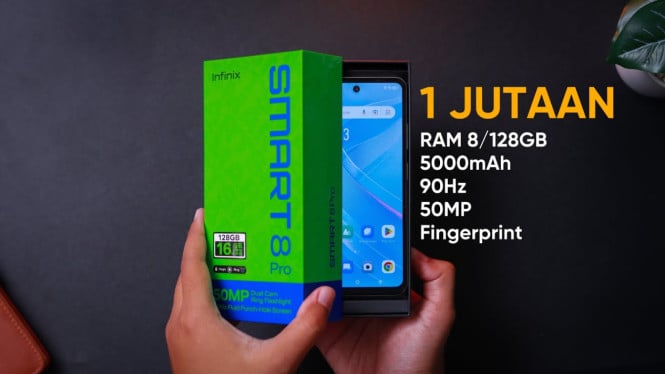 Infinix Smart 8 Pro, Desain Modern dan Layar 90Hz yang Responsif, Performa dan Penyimpanan Luas, Kamera 50 MP dan Fitur Lengkap, Baterai 5000 mAh dan Fitur Reverse Charging, Konektivitas Lengkap untuk Kelasnya