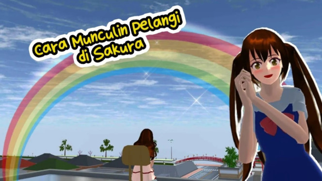 Pelangi di Sakura School Simulator