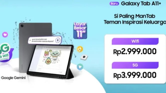 Samsung Rilis Galaxy Tab A11+ di RI: Layar 11 Inci, AI Canggih, Bonus Cover!, Layar 11 Inci 90Hz: Hiburan dan Produktivitas dalam Satu Genggaman, Performa Andal dengan Dimensity 7300 dan Android 16, Fitur AI yang Mengubah Cara Anda Belajar dan Bekerja, Audio Imersif dengan Quad Speaker &amp; Dolby Atmos, Konektivitas Fleksibel: Pilih Wi-Fi atau 5G, Penyimpanan Ekspansif &amp; Baterai Tahan Seharian, Dukungan Jangka Panjang: 7 Tahun Update Software &amp; Keamanan, Harga dan Promo Spesial di Indonesia, Kesimpulan: Tablet Menengah dengan Jiwa Flagship