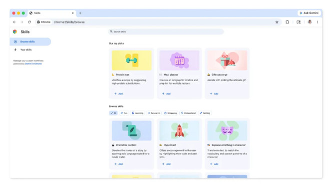 Fitur Skills di Chrome Hadir: Cara Otomatisasi AI Lewat Satu Klik