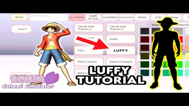 Karakter One Piece di Sakura School Simulator