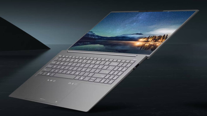 Laptop Acer Swift Go 16 Meluncur Global Pakai Intel Core Ultra 9 dan RAM 32 GB, Tampilan laptop Acer Swift Go 16 yang tipis dan elegan (Photo: Acer), Desain Ringan untuk Layar Ukuran Besar, Sisi samping laptop Acer Swift Go 16 menunjukkan profil yang ramping (Photo: Acer), Performa Kencang dengan Intel Core Ultra 9, Kualitas Visual Layar OLED yang Memanjakan Mata, Harga dan Varian Menarik Acer Swift Go 16