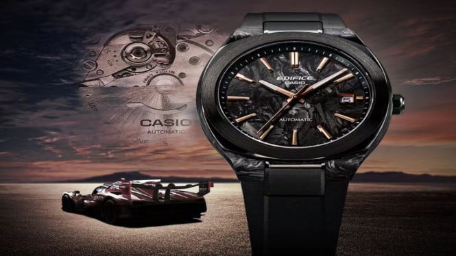 Casio Edifice x Toyota Racing Memperkenalkan Jam Mechanical Dengan Dial Karbon yang Elegan, Desain dan Material yang Mewakili Kolaborasi Casio dan Toyota Racing, Mesin Otomatis dengan Cadangan Daya Handal, Kaca Kristal Safir untuk Perlindungan Maksimal, Potensi Kehadiran di Pasar Indonesia