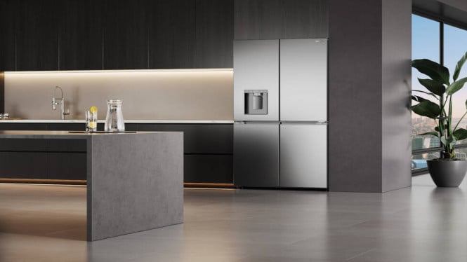 Kulkas Dreame FizzFresh 524L Hadirkan Air Soda dengan Tiga Level Karbonasi, Kulkas Dreame FizzFresh 524L dengan pintu berdampingan dan fitur SparklingBar, Inovasi SparklingBar yang Membawa Kesegaran dalam Sekejap, Interior kulkas Dreame FizzFresh 524L dengan kompartemen es dan penyimpanan fleksibel, Fitur Pendinginan dan Penyimpanan yang Fleksibel, Fasilitas Es Batu yang Lengkap untuk Beragam Kebutuhan, Peluang Kehadiran di Pasar Indonesia