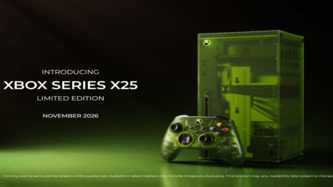 X‌box Series X25 Rayakan 25 Tahun dengan D‌esain Transparan Hijau Klasik