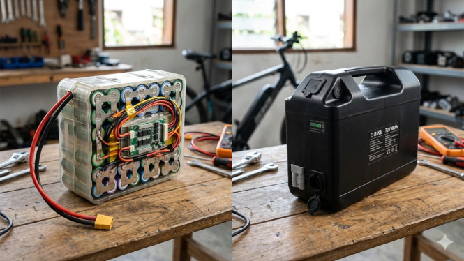 Baterai Motor Rakitan vs Build Pabrik, Perbedaan Utama Baterai Rakitan dan Build Pabrik, Sistem BMS Menentukan Performa dan Keamanan, Tingkat Keamanan yang Berbeda, Kapasitas dan Umur Pakai, Kelebihan Baterai Rakitan, Kekurangan Baterai Rakitan, Kelebihan dan Kekurangan Baterai Build Pabrik, Mana yang Sebaiknya Dipilih?