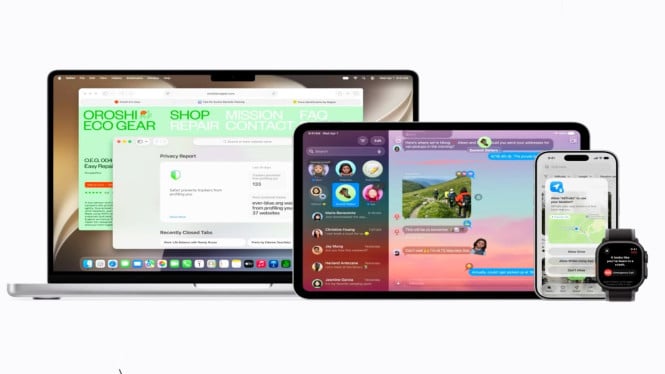 Dukungan iOS 27 Capai iPhone Berusia 7 Tahun, Deretan Apple Watch Justru Terpangkas, Kejutan Manis untuk iPhone Lawas, Tampilan daftar perangkat yang didukung iOS 27 menjangkau hingga model iPhone lawas, Pemangkasan Dimulai di Lini iPad, Gambar suasana WWDC dengan fokus pada pembaruan sistem operasi iPadOS 27, Era Intel Resmi Berakhir di Mac, Pukulan Telak untuk Pengguna Apple Watch, Tampilan Apple Watch Series 10 dan model pendukung watchOS 27, Potensi Rilis dan Ketersediaan di Indonesia, Aplikasi Siri yang tersedia di seluruh platform Apple terbaru