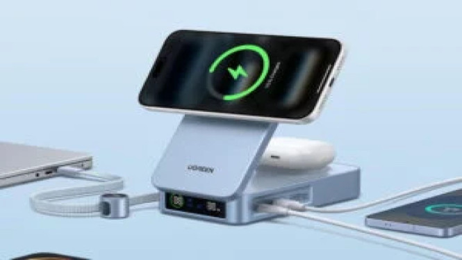 UGREEN MagFlow 2-in-1: Power Bank 20000mAh dengan Qi2 & Dock