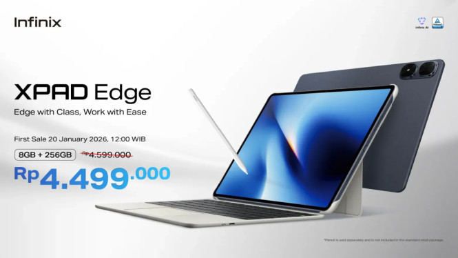 Infinix XPAD Edge Resmi di Indonesia, Tablet Tipis 13 Inci Rp4 Jutaan!, Harga dan Paket Penjualan: Keyboard Gratis, Stylus Terpisah, Layar 13,2 Inci 2.4K: Nyaman untuk Mata, Ideal untuk Multitasking, Performa: Snapdragon 685 untuk Produktivitas Sehari-hari, Konektivitas Lengkap: 4G LTE, microSD, dan Wi-Fi, Baterai 8.000mAh &amp; Pengisian 18W: Tahan Seharian, Audio &amp; Kamera: Empat Speaker, Dual Kamera 8MP, Fitur AI &amp; Produktivitas: Lebih dari Sekadar Tablet, Posisi di Pasar: Saingi Samsung Galaxy Tab A9+ dan Lenovo Tab P11, Kesimpulan: Tablet Produktivitas Terbaik di Kelas Mid-Range?