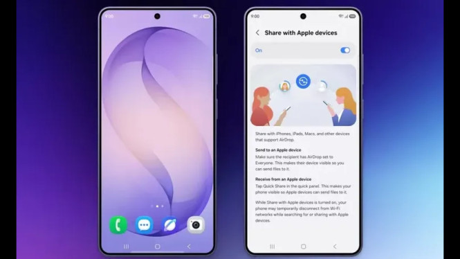 Samsung Bawa AirDrop ke HP Murah! Cek Apakah Galaxy A-Mu Kebagian, Galaxy A Series yang Diprediksi Dapat Fitur “AirDrop ala Samsung”, Cara Kerja: Quick Share Versi Baru yang Bisa “Ngobrol” dengan AirDrop, Status Peluncuran: Flagship Dulu, Galaxy A Menyusul, Opsi Sementara: Sideload (Tapi Berisiko!), Kesimpulan: Era Baru Kolaborasi Antar-Ekosistem Telah Dimulai
