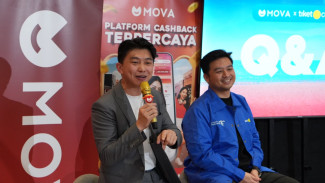 Konferensi pers Mova dan Tiket.com