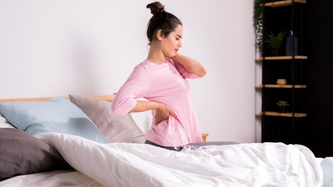 Ikustrasi Bangun Tidur badan Pegal dan Lesu