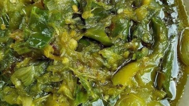Ilustrasi sambal ijo khas padang