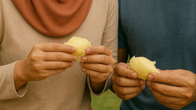 Ilustrasi makan durian, 1. Dipercaya Membawa Panas dalam Hubungan, 2. Simbol Hubungan yang Berduri, 3. Nasihat Orang Tua Zaman Dulu, 4. Pengaruh Psikologis: Durian = Mood Swing?, 5. Sial karena Sugesti?