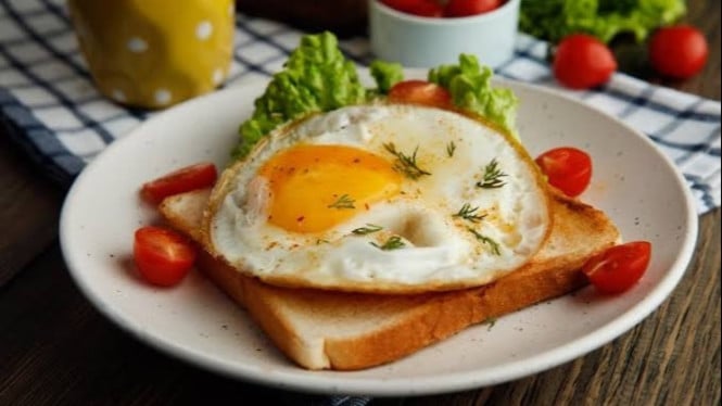 Ilustrasi telur dan roti, 1. Telur Rebus, 2. Telur Ceplok, 3. Telur Orak-arik, 4. Omelet Isi Sayur, 5. Poached Egg , 6. Telur Panggang, 7. Tamagoyaki