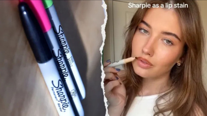 Viral Tren Sharpie Lip Liner, Apa Itu Tren Sharpie Lip Liner?, Ilustrasi lip liner, Mengapa Tren Ini Bisa Viral?, Bahaya Kesehatan yang Mengintai, Jadilah Konsumen Cerdas