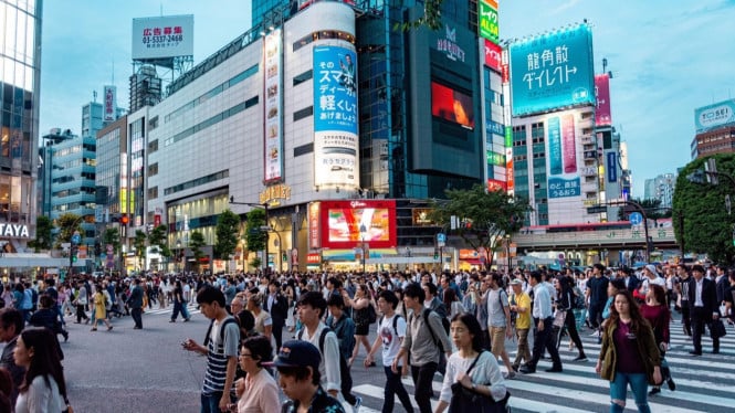 Ilustrasi Jalan di Tokyo