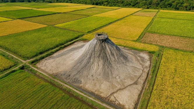 Ilustrasi Mud Volcano, Fenomena Geologi Bledug Kramesan, Bledug Kramesan, Akses dan Rute ke Bledug Kramesan, Keunikan dan Potensi Wisata, Tips untuk Pengunjung