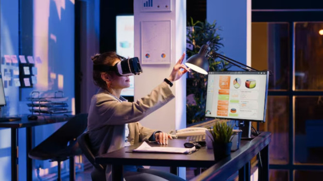Ilustrasi Profesi Baru di Metaverse, 1. XR Developer (VR/AR/MR), 2. 3D Environment Designer, 3. Unity/Unreal Developer, 4. Metaverse Security Analyst, 5. UI/UX Designer for Metaverse, 6. Marketing Specialist in Metaverse, 7. Storyteller / Narrative Designer, 8. Metaverse Lawyer / Regulasi Digital, 9. Avatar Fashion Designer, 10. Metaverse Event Director