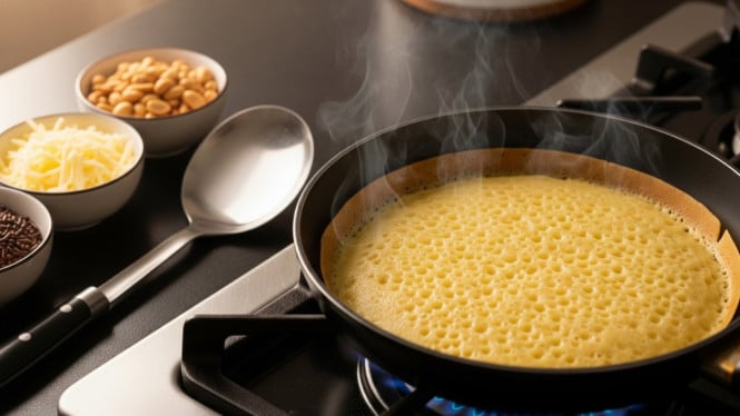 Ilustrasi martabak teflon, Bahan-Bahan untuk Martabak Teflon, Langkah-Langkah Membuat Martabak Teflon Manis, Tips Anti Gagal untuk Martabak Teflon, Membuat Martabak Gurih dengan Teflon