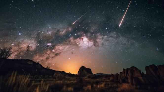 Ilustrasi meteor jatuh, 1. Peristiwa Cirebon (Indonesia), 5 Oktober 2025: Dentuman Misterius di Laut Jawa, 2. Kawah Chicxulub (Meksiko): Pemicu Kepunahan Massal, 3. Kawah Vredefort (Afrika Selatan): Kawah Tertua dan Terbesar, 4. Peristiwa Tunguska (Rusia): Ledakan Udara Misterius, 5. Kawah Barringer (Amerika Serikat): Kawah Meteor Terkenal