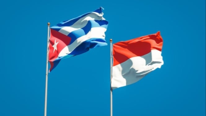 Ilustrasi Bendera Indonesia dan Kuba