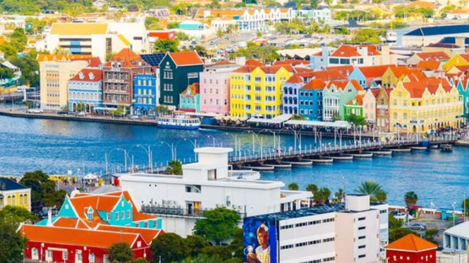 Ilustrasi Curacao, 1. Willemstad, 2. Playa Kenepa Grandi, 3. Shete Boka National Park, 4. Hato Caves, 5. Klein Curacao