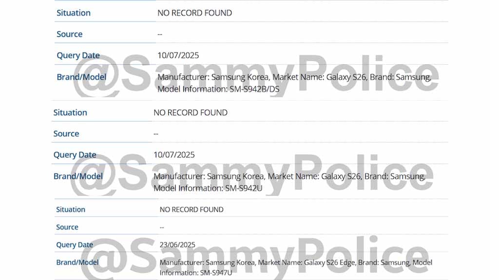 Samsung Galaxy S26 Edge sudah muncul di database GSMA