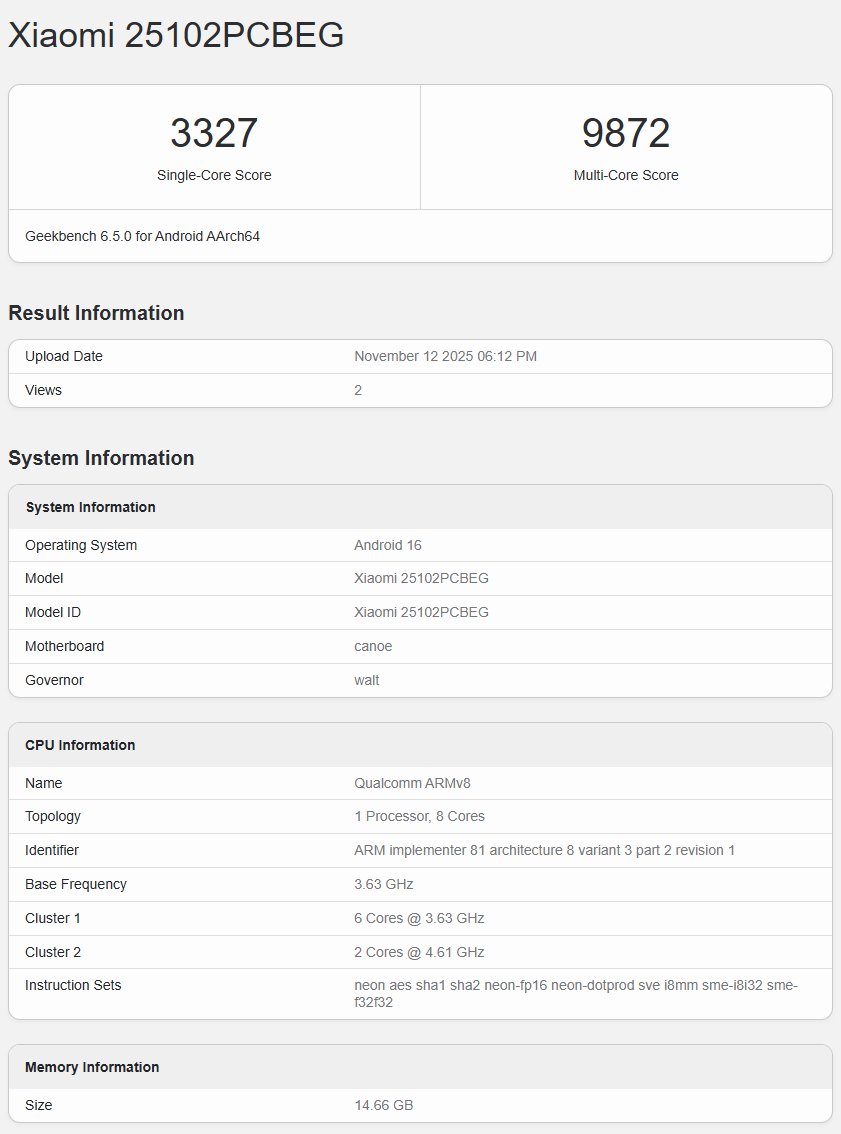 POCO F8 Ultra muncul di Geekbench