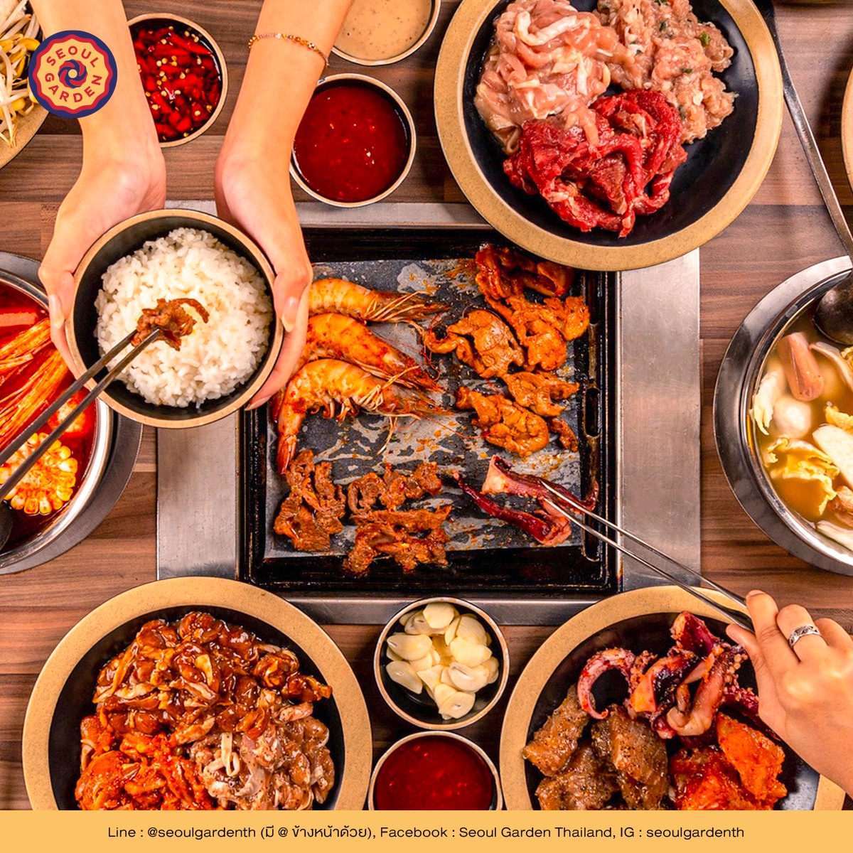 Gamsa_aree, Hana Korean BBQ, Yoon's Kitchen, Nene Korean BBQ Buffet, Kim's bbq, Saemaeul Thailand, Drum BBQ, Factory Buffet, GoGi SeKi, Seoul BBQ, Nammaejipthailand, The Tongkeungui, Seoul Garden, Kwang Han Roo, Jeju BBQ 제주 บุฟเฟ่ต์ปิ้งย่างเกาหลี, Palsaik Thailand, Kokinaemsae