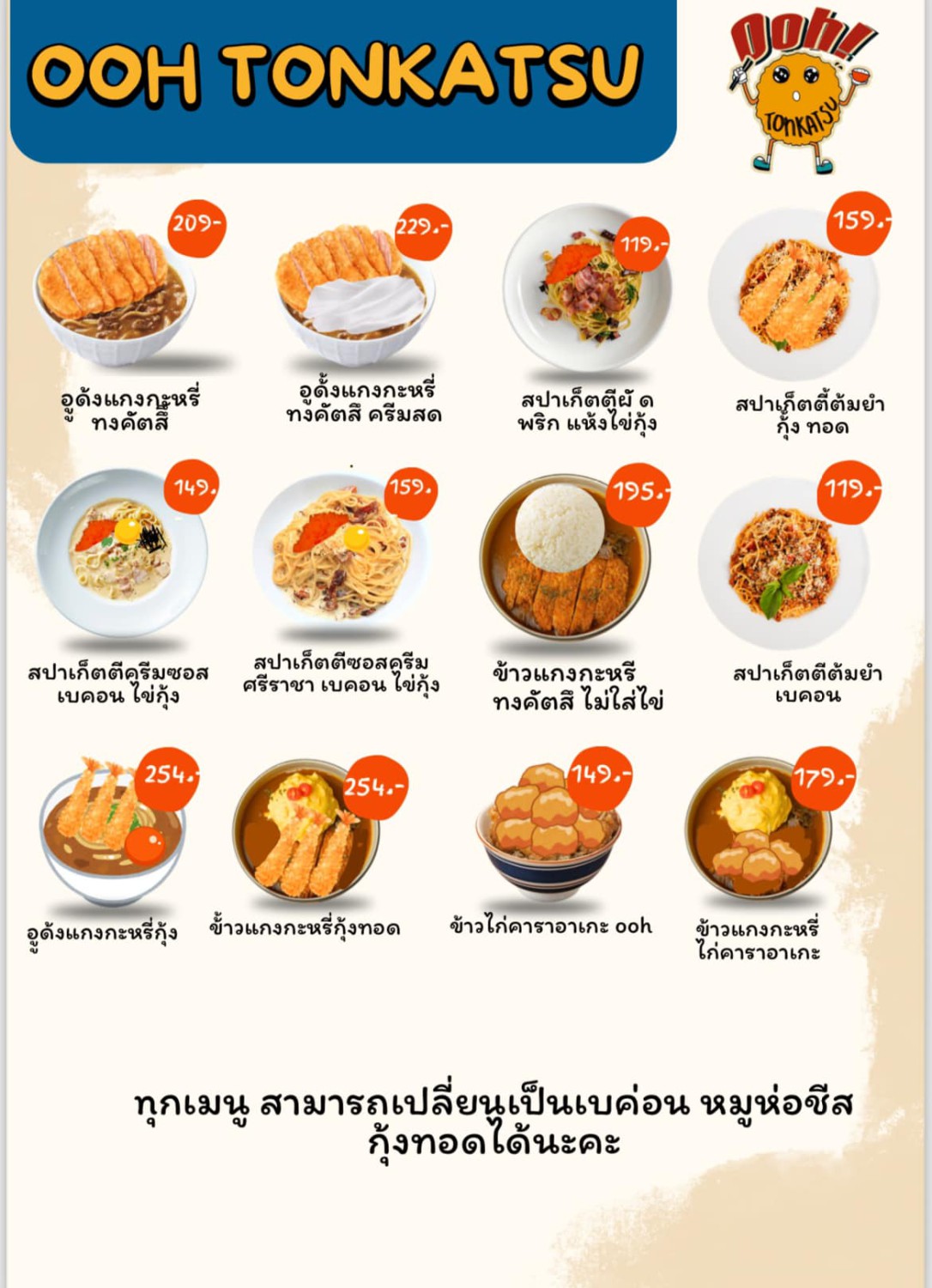 อู้วว์ ทงคัตสึ, Katsura Pork Cutlet Bar, Freddie Ricecurry, สาขาป้อมพระสุเมรุ, Bekku Tonkatsu, Tonkatsu Wako, สาขาสยามเซ็นเตอร์, Maisen Thailand, Saboten Thailand, Hamakatsu Thailand, Aso Tonkatsu