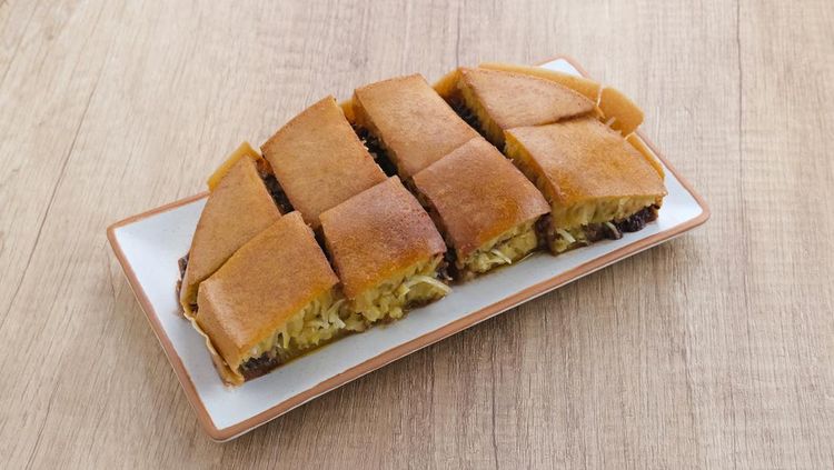 Martabak Manis or Kue Terang Bulan or Hok Lo Pan with cheese and chocolate filling, Indonesian snack