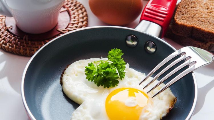 closeup of fresh eggs breakfast